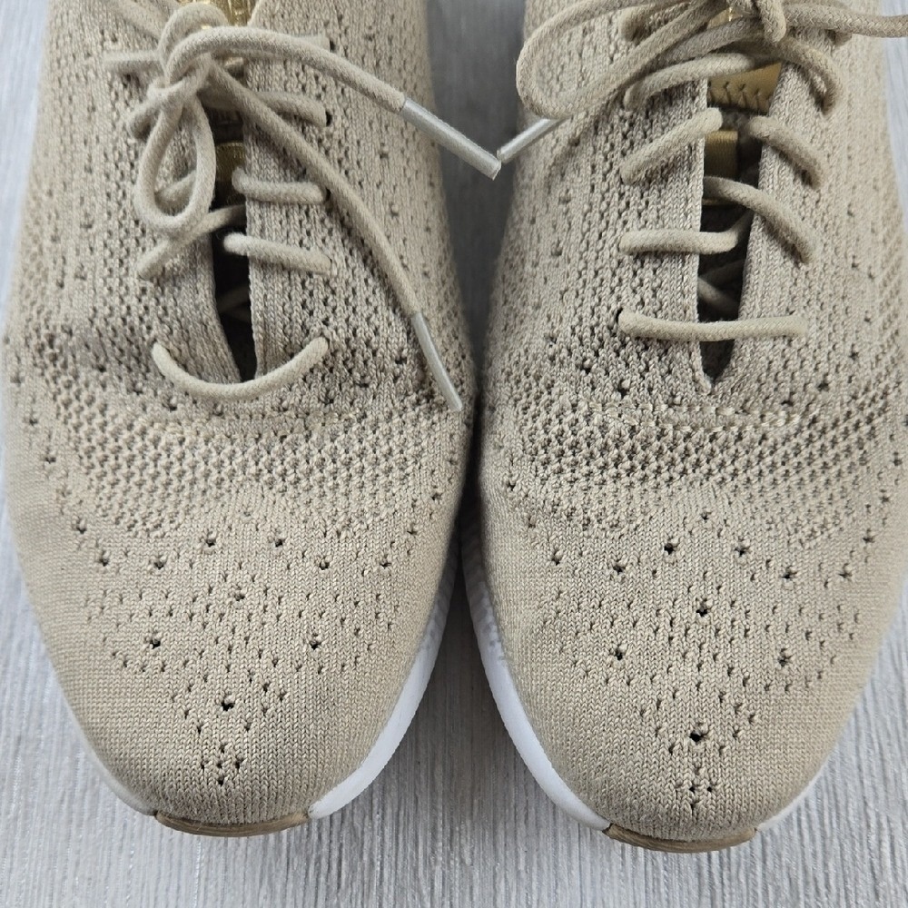 Cole Haan Zerogrand Stitchlite Oxford Beige Gold Knit Sneakers Womens 8.5B - Picture 4 of 16